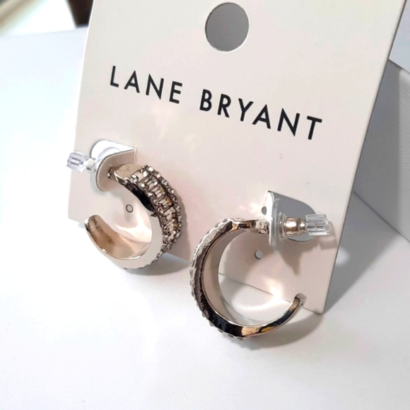 LANE BRYANT crystal hoop earrings - Picture 2 of 6